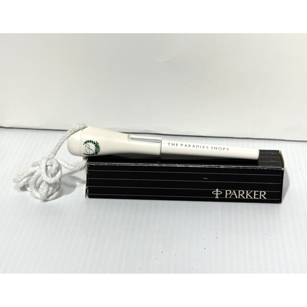 Vintage Parker Slinger Swinger Ballpoint Lanyard Pen WHT Paradies Shops 80s NOS